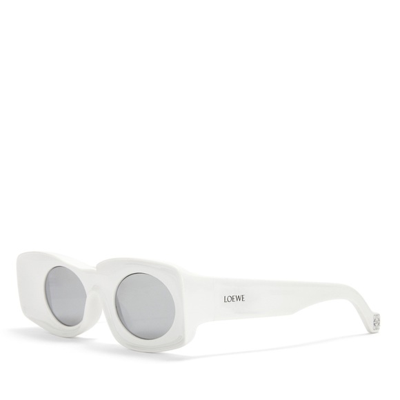 Loewe Paula's Ibiza Original Rectangular Sunglasses - White/Silver - Picture 8 of 10